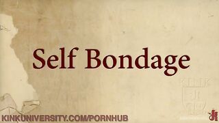 Alternative girl demonstrates self-bondage techniques in a captivating guide