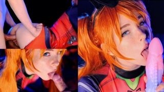 Asuka Langley fucked hard with her slutty holes