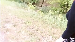 An Asian girl is getting fucked on the city streets