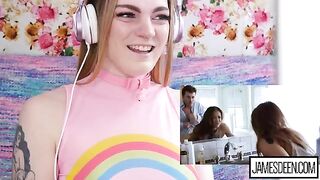 Carly Rae Summers reacts to a rough and passionate sex scene