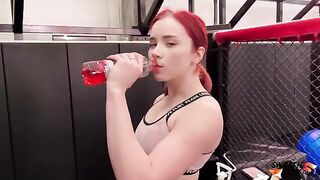 A personal trainer is working out with his client and he is fucking her hard