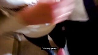 A couple fucked in the stairwell while someone was at home, a daring outdoor encounter