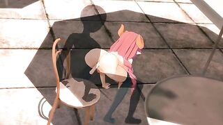 Hentai with an invisible girl who can’t be seen during the date