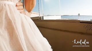 An adventure on the abandoned beach bar with a hot blonde in real sex