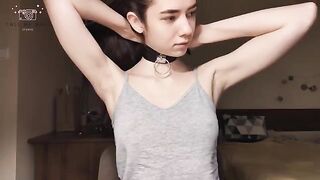 Schoolgirl in sexy underwear waits for BDSM sex casting