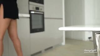 Step mom caught step son jerking off and helped him finish fast