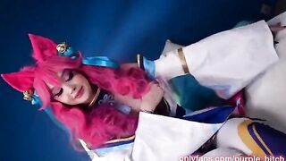 Spirit Blossom Ahri enjoys getting her tight asshole gapped by a massive cock