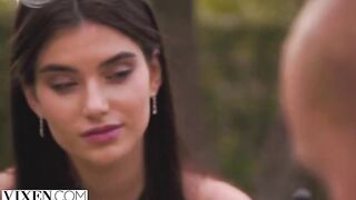 Shy brunette Stefany, a VIXEN model, loses control with Alberto passionately