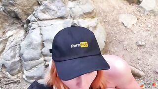 A girl was fucked in nature by a thick dick