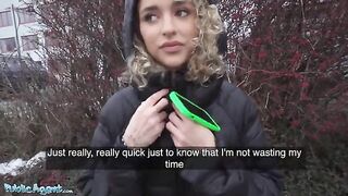 Public Agent Curly haired petite Spanish babe Geishakyd doggystyle sex in hallway