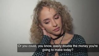 Public Agent Curly haired petite Spanish babe Geishakyd doggystyle sex in hallway