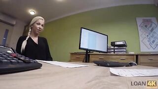 A businesswoman needs a loan and meets a man in the office for an interview