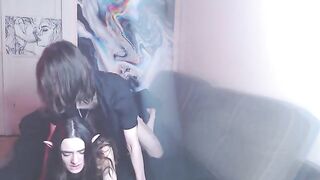 The couple has a gentle sex while the girl is in a dreamy, relaxed state