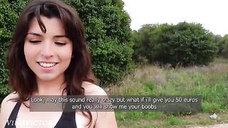A sexy girl was running and a guy caught up with her to fuck her