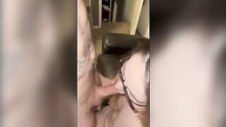 The wife has a great sex with her tattooed lover while husband is at work