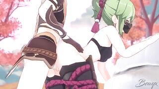 Kuki Shinobu gets her pussy railed in doggy style in this Genshin Impact scene
