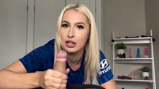 Petite blonde is awarded a trophy and fucked in doggy position