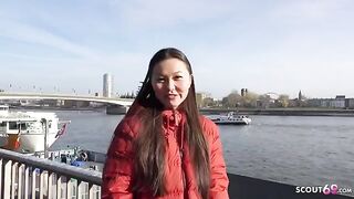 First rimjob and porn with Asia College Girl Luna I, picked up and fucked rough
