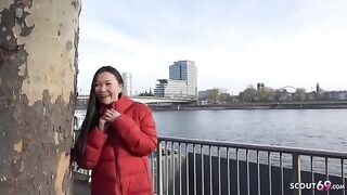 First rimjob and porn with Asia College Girl Luna I, picked up and fucked rough