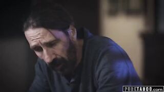 A stepdad fucks his stepdaughter Vanna Bardot when no one’s home, in a taboo scene