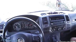 A cute girl got a ride and paid with her pussy