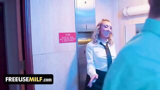 Hot bathroom attendant for extra service at the club