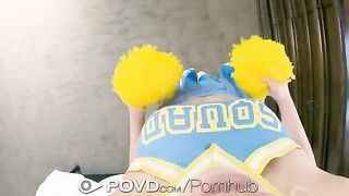 The cheerleader has an amazing facial after a great sex with a guy