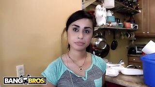 Horny Latina maid Eva Saldana gets fucked hard by her client for cash