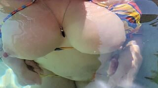 Step sister masturbates with hot tub jets, gets caught in steamy act