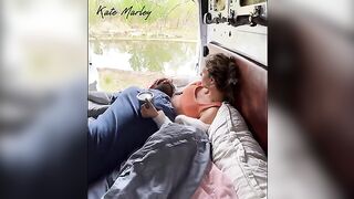 A couple enjoys intimate outdoor sex with a vibrator for added pleasure