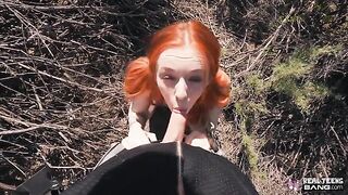 Redhead teen Madi Collins gets banged hard after flashing on cam