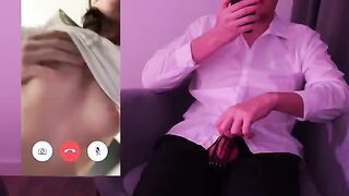The guy broke off in the middle of a video call with a hotwife