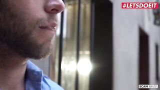 Two hot chicks seduced the guard to fuck them both in a steamy scene