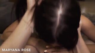 The friend taught Maryana Rose to ride a cock properly with intense passion