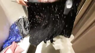 Babe NY chose clothes and got a cumshot on her boobs in the fitting room