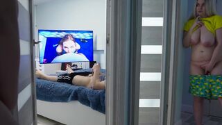The stepdaughter spies on her stepfather, continuing where we left off