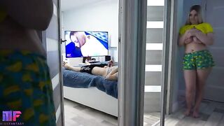 The stepdaughter spies on her stepfather, continuing where we left off