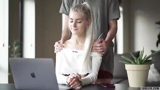 Eva Elfie gets creampied after a steamy zoom class