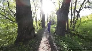 Bukkake in public place with a cumshot in the mouth outdoors