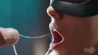 That's what a true cumslut should do with used condoms! Draining big fat loads in 4K close-up
