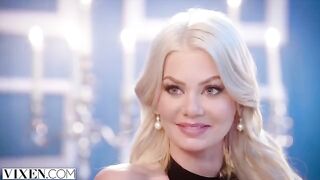 A stunning blonde is having fun with her boyfriend