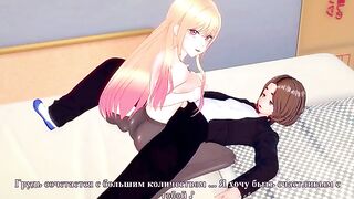 A beautiful girl is fucking with a guy while dressed up as a schoolgirl