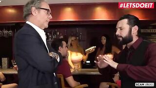 Two bitches with big tits getting fucked by their pervert boss