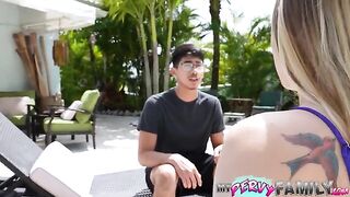 Stepsister hides her wet pussy secret with cum