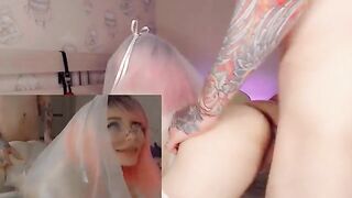 The bride got cum on her face for cheating on her husband