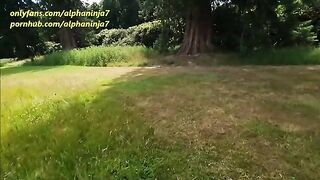 Big facial and risky outdoor sex in the countryside