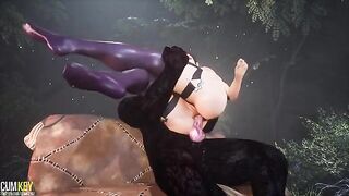 Big Cock Monster breeds with a curvy woman | 3D Porn Wild Life