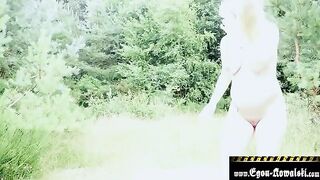 Pregnant blonde gets fucked on the beach by a mature guy
