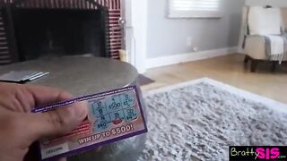 The stepbrother ordered the petite girl to lick his penis