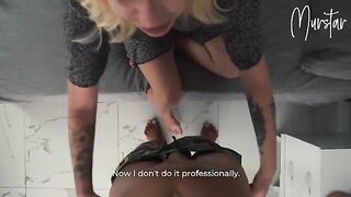 The girl is fucking with a guy from the cleaning company in a steamy scene